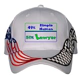 49% Simple Human 51% Lawyer USA Flag / Checker Racing Hat / Baseball Cap