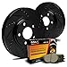 Max KT002281 [ELITE SERIES] Front Performance Slotted & Cross Drilled Rotors and Ceramic Pads Combo Brake Kit (F: 260mm)