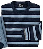 Lambswool Blue Multi Stripe Crewneck Sweater