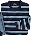 Apparel : Lambswool Blue Multi Stripe Crewneck Sweater