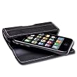QuickFlipCase for iPhone 4, iPhone 3GS and iPhone 3, Grantwood Technology's Premium Leather Horizontal Flip Case (Black)