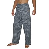 Mens NFL San Diego Chargers Plaid Finest Cotton Sleepwear / Pajama Pants - Dark Blue & White (Size: 2XL)