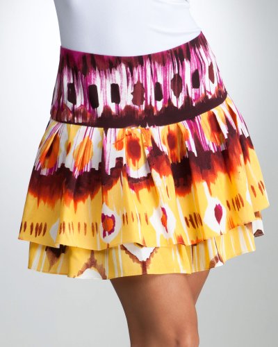 Bebe Box Pleated Print Skirt