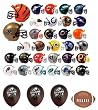 NFL Mini Helmet Pencil Toppers - Set of 32 Teams plus Balloons