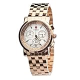 Michele Women's MWW01C000059 Gold Tone Stainless Steel Analog Watch with White Dial
