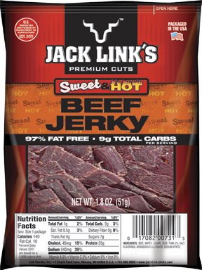 JACK LINK'S SNACK FOODS 07031JACK LINK'S BEEF JERKY (pack of 8) by Dried Beef