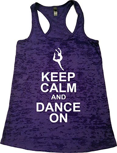 Orange Arrow Women's Keep Calm Dance on Burnout Tank