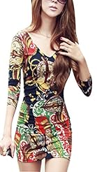 Short Summer Silk General Print  Dress