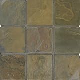 Arizona Tile Tumbled Slate Tile, 4-by-4-Inch, Rustic Gold  -  Includes 6-Square Feet