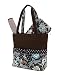Belvah Quilted Floral 3pc Diaper Bag (Brown/ Turquoise)