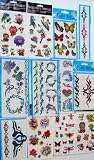 Kids Temporary Tattoos (12 Large Packs) Dolphin Fairy Cartoon Animals