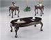 3pcs Oval Claw Cherry Finish Coffee & End Table Set