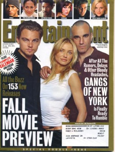 Entertainment Weekly August 23/30 2002 Leonardo DiCaprio, Cameron Diaz, Daniel Day-Lewis, Martin Scorsese, Gangs of New York, Fall Movie Preview