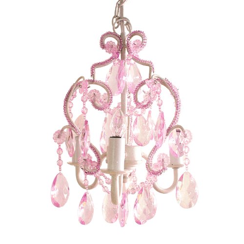 Tadpoles Three Bulb Chandelier in Pink Sapphire