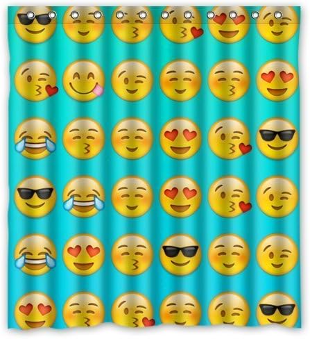 JIANGNANHOT Stylish Living Elegant Emojis Decor Waterproof Bathroom Shower Curtain 60"(w) x 72"(h)