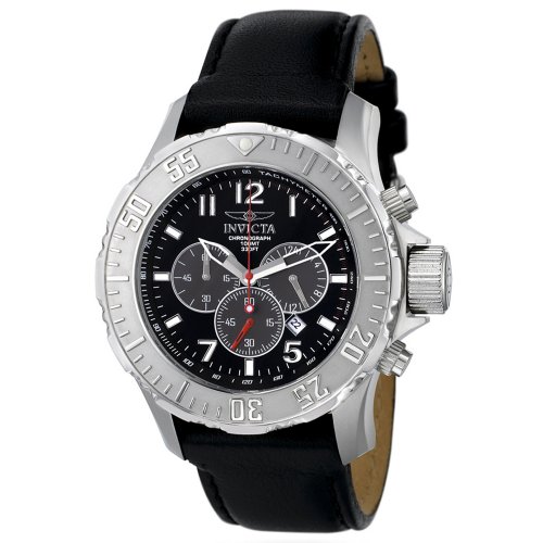 Invicta Men's II Collection Sport Chronograph Elite Black Leather Watch #4664