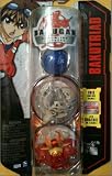 Bakugan Gundalian Invaders Bakutriad: Blue Aquos Akwimos 800g, Grey Haos Lumagrowl 630g, Red Pyrus Krakix 670g [New, in Package]