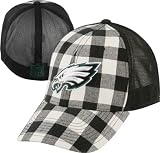 Philadelphia Eagles Black/White Checkered Plaid Flex Hat