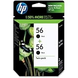 HP 56 Black Original Ink Cartridges, 2 pack (C9319FN)