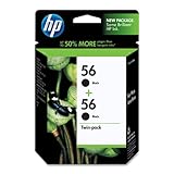 HP 56 C9319FN#140 Ink Cartridge in Retail Packaging, Twin Pack-Black