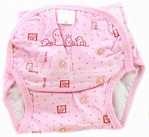 BABYBOO Baby Cloth Nappies Breathable Comfortable Cotton Cute Cartoon Size M/L/XL(Pink,Size XL)