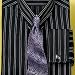 Raised Fine Line Stripe French Cuff Dress Shirt