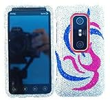 HTC EVO 3D Full Diamond Crystal, Pink Bird with Blue Feather Hard Case/Cove ....