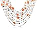 Sterling Silver Freshwater Cultured Pearl, Garnet and Carnelian Necklace, 18