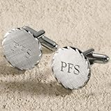 Fluted Edge Round Engraveable Cufflinks