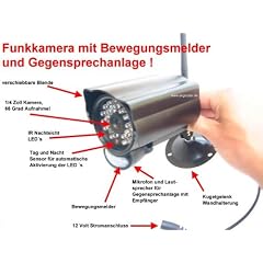 DG60 Wetterfeste 2,4 GHz Farb Funk Kamera mit Nachtsicht, Bewegungsmelder und Freisprecheinrichtung!