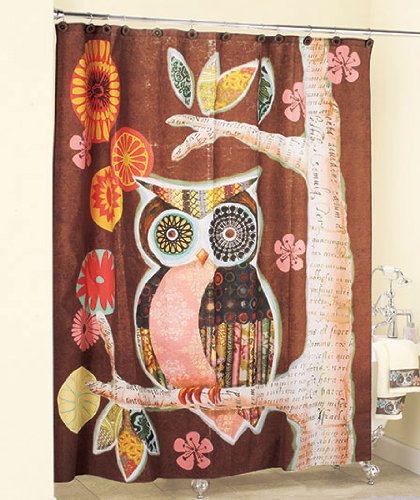 Owl Friend Shower Curtain Art Deco Bathroom Decor