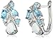 Sterling Silver Created Opal with Blue and White Topaz Accent Hoop Earrings