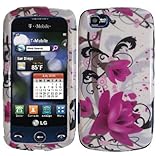 Hard Pink Flowers Case Cover Faceplate Protector for LG Sentio GS505 with F ....
