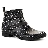 Cougar Women's Royale Hand Made Ankle High Rain Boot,Black Polka Dot,7 M US