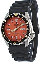 Seiko Diver Orange Dial Automatic Mens Watch SKX011J1