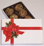 Scott's Cakes Pecan White Chocolate Truffles 1/2 Pound Ribbon n Holly Box