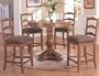 5pc Round Counter Height Dining Table & 4 High Chairs Set