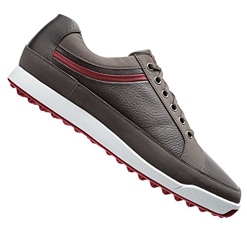 FootJoy Contour Casual Men’s Golf Shoe 54238 – Grey / Crimson – Size 9 D(M) US