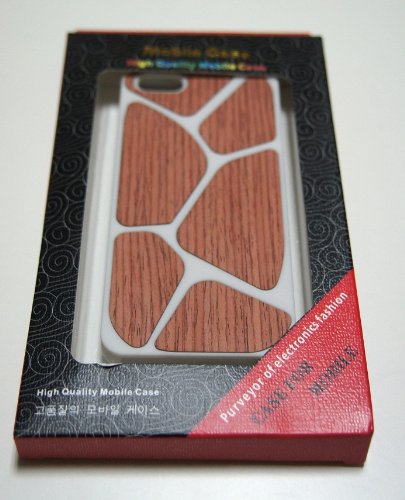 【39s】 iPhone5用高品質Woodシリーズ PCケース ホワイト&レッドブラウン 【39s】 iPhone5用高品質Woodシリーズ PCケース ホワイト&レッドブラウン