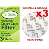 3-PACK Crucial Vacuum Hoover Linx Washable & Reusable Foam Sponge Filters; Replaces Hoover Platinum Linx Part # 902185003, 562161003, 410044001, BH50010, BH50015, SH20030