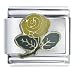 Yellow Rose Flower Italian Charms Bracelet Link