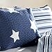 Lush Decor Navy Star Quilt-Reversible 3 Piece Pattern Striped Bedding Set with Pillow Shams, Full/Queen
