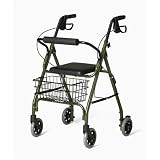 Medline Folding Rollator Walker, Green