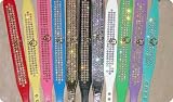 Fancy Rhinestone Dog Collar - Tahoe - Three Rows of Jewels - 14 Inch - RED