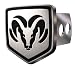 Dodge Ram Logo Brushed Aluminum Hitch Plug