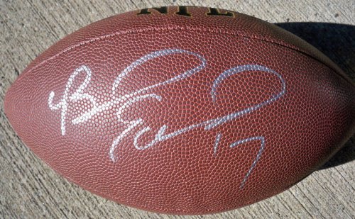 BRAYLON EDWARDS SIGNED AUTOGRAPHED FOOTBALL NEW YORK JETS W/ HOLOGRAM + COA