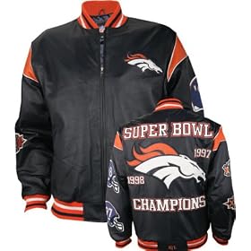 Denver Broncos Commemorative Super Bowl Champions Leather Varsity Jacket