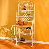 aurora collection ii steel trellis baker's rack with 4 wire shelves and 5-bottle wine rack