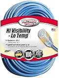 IMAGE OF Coleman Cable 02569 12/3 100-Foot Hi-Visibility/Low-Temperature Outdoor Extension Cord