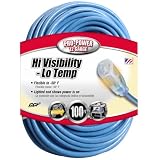 Coleman Cable 02569 12/3 100-Foot Hi-Visibility/Low-Temperature Outdoor Extension Cord